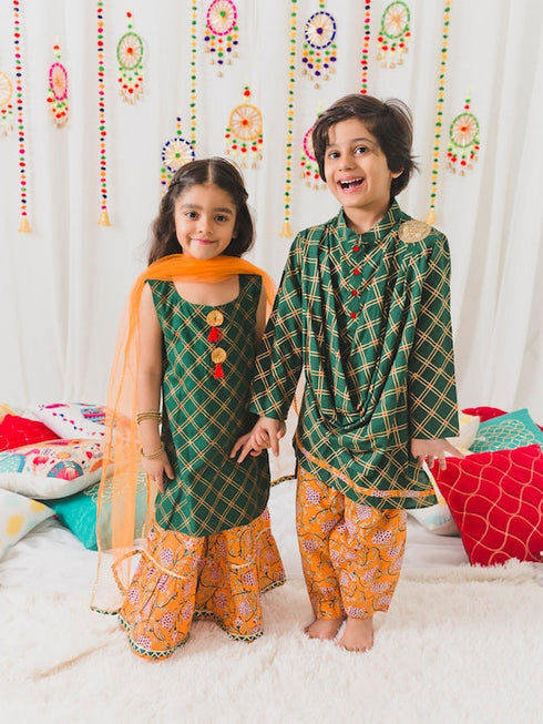 Boys Ethnic Motifs Printed Pure Cotton Kurta With Pyjamas Nahru Jacket